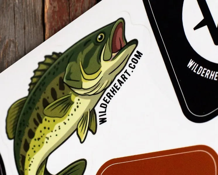 Close-up of the largemouth bass sticker