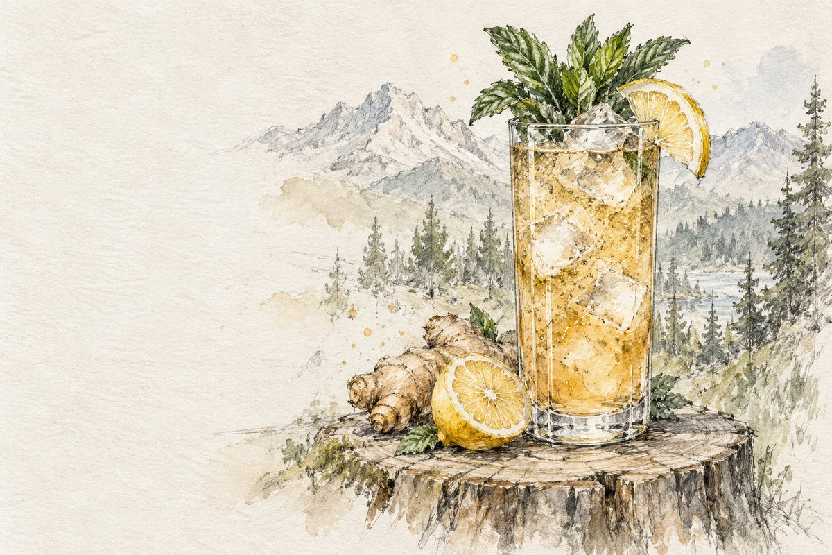 The Wilder Heart Buck with mint and lemon, in pencil and watercolour